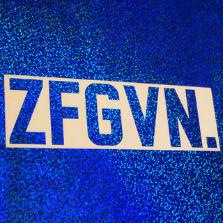 ZFGVN. Sticker statement - glitter blue